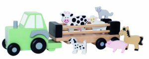 Holz-Auto FARM TRACTOR mit Tieren 7-teilig